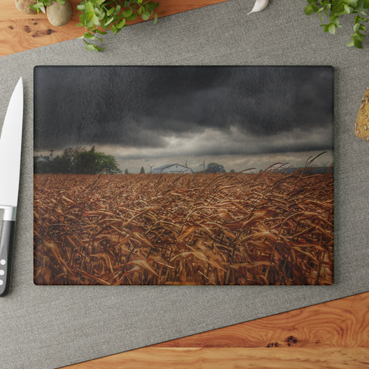 U R There Photography Garner Road Hidden White Rustic Farmhouse Tempered-Glass Cutting Board