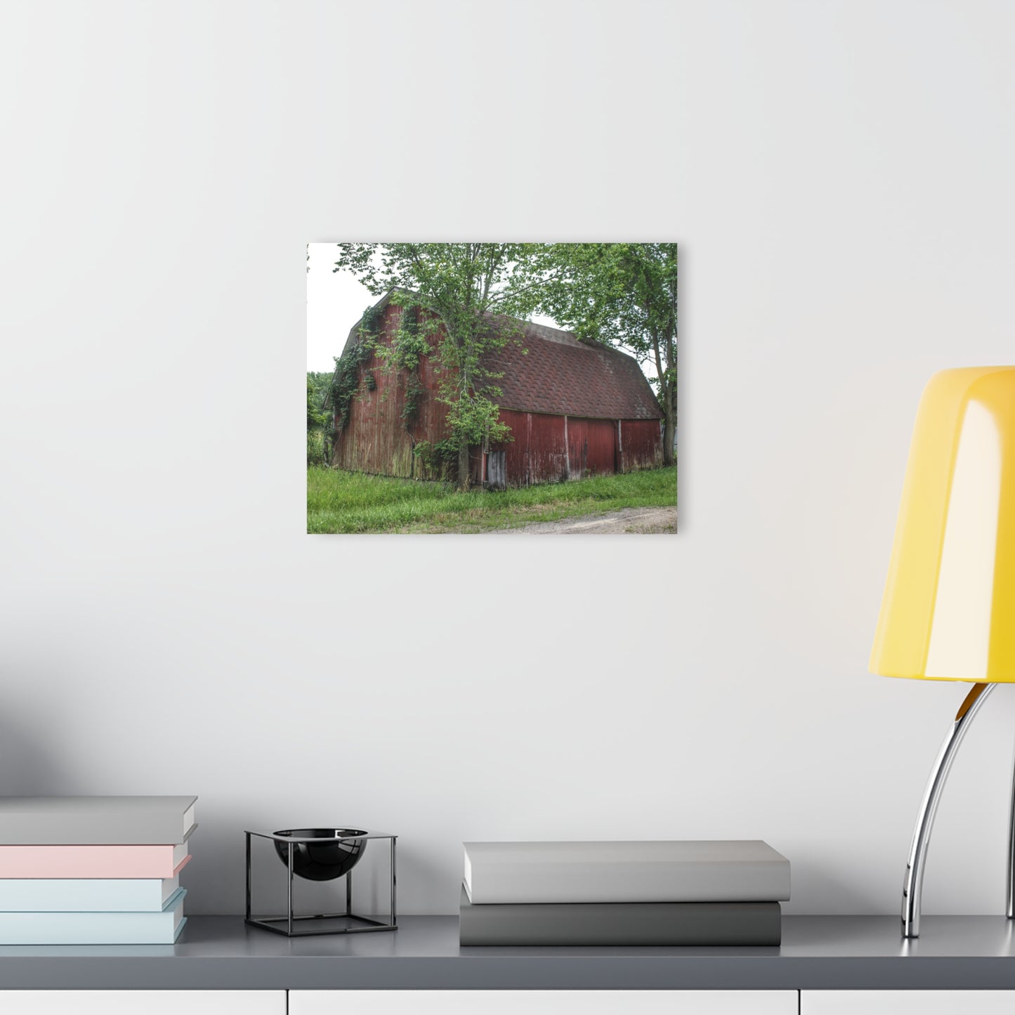 U R There Photography West Murphy Lake Red Rustic Farmhouse Acrylic Wall Print