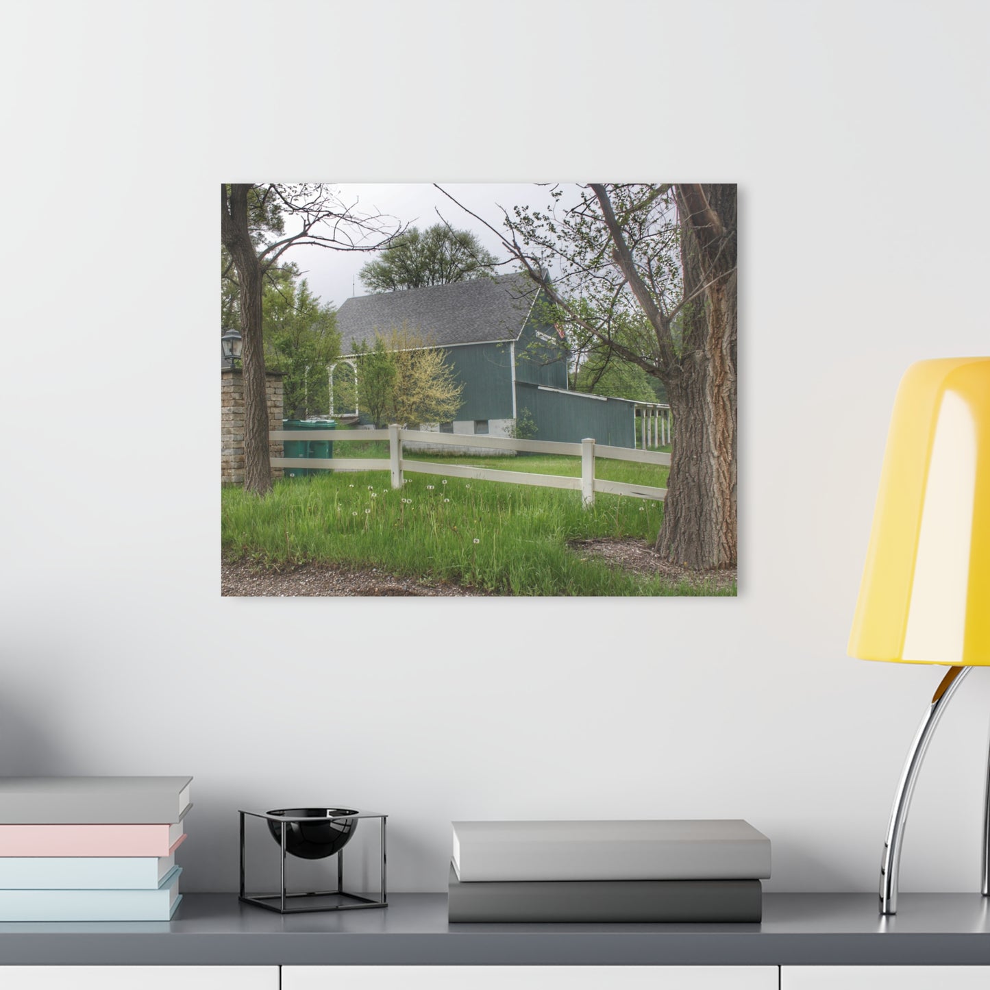 U R There Photography Lake George Road Fox Green Rustic Farmhouse Acrylic Wall Print
