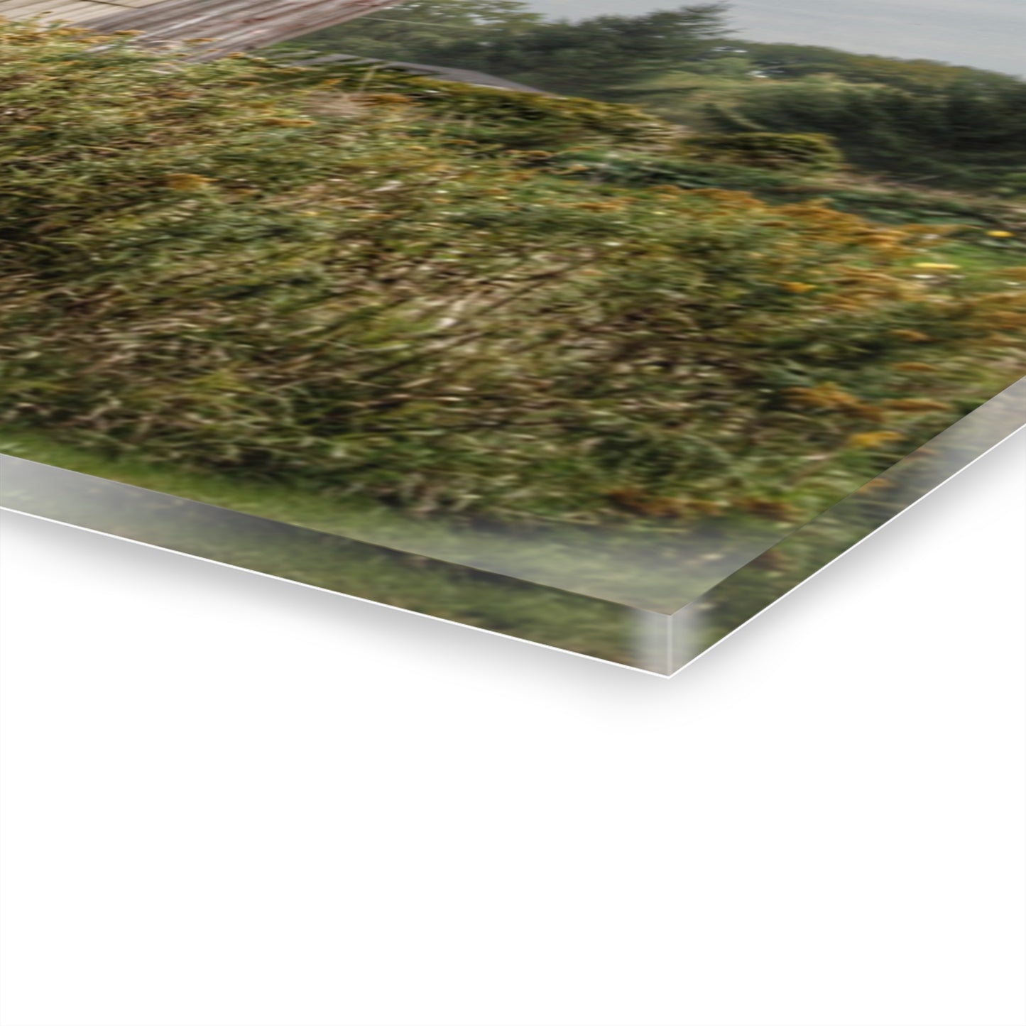 U R There Photography McDowell Road Old Red and Little White Rustic Farmhouse Acrylic Wall Print