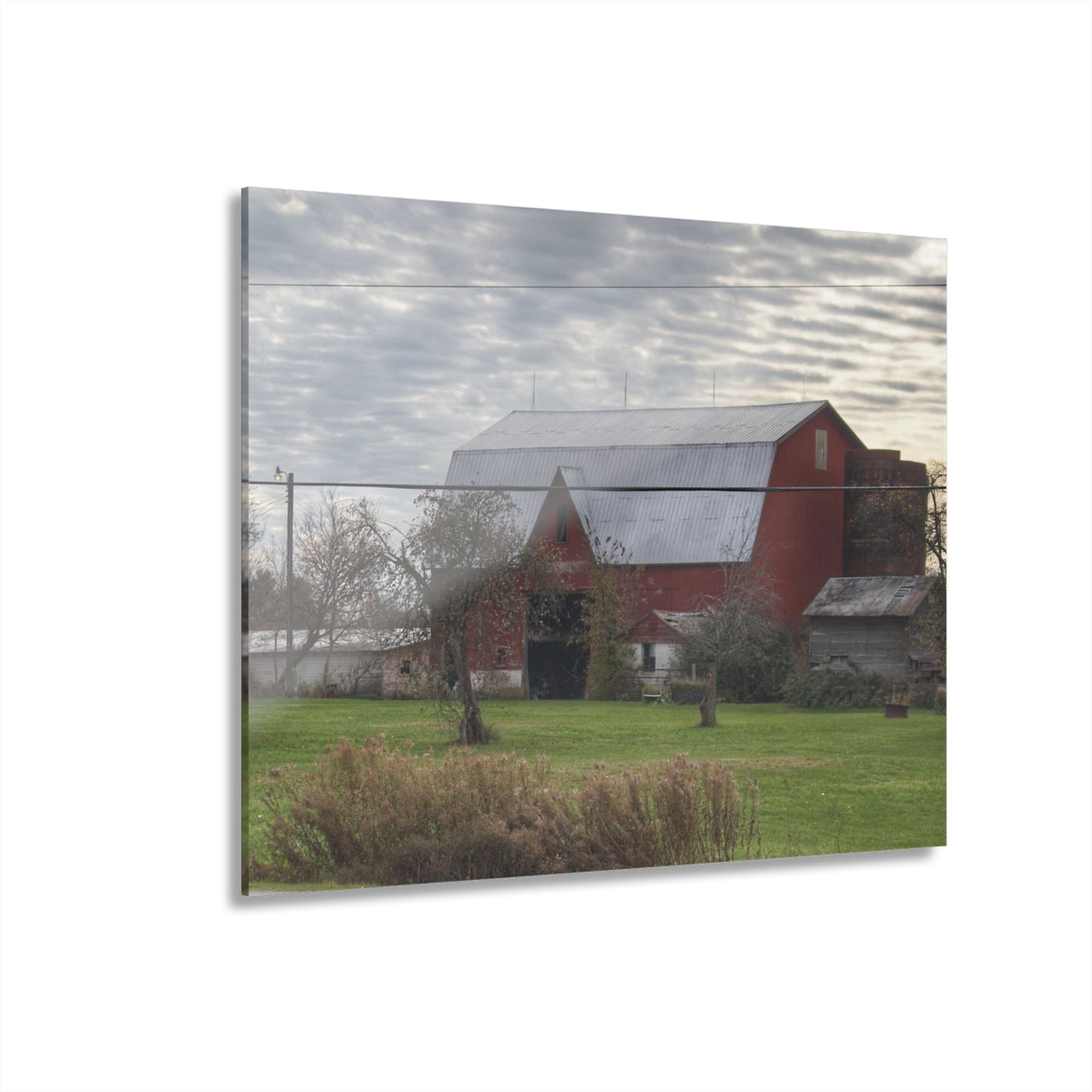 U R There Photography Dodge Road Red Rustic Farmhouse Acrylic Wall Print