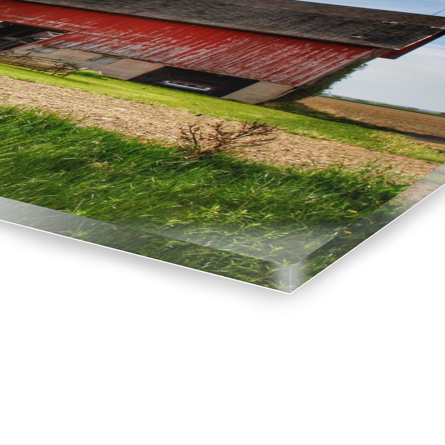U R There Photography Unionville Elmwood Road Red I Rustic Farmhouse Acrylic Wall Print