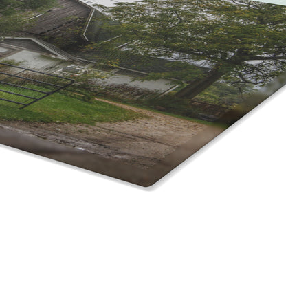 U R There Photography Noble Road Hidden Grey Rustic Farmhouse Tempered-Glass Cutting Board
