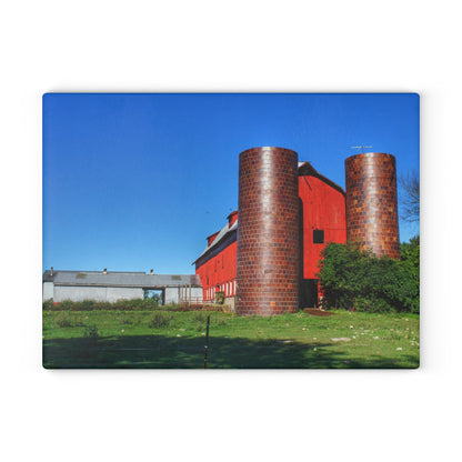 U R There Photography Baldwin Red I Rustic Farmhouse Tempered-Glass Cutting Board