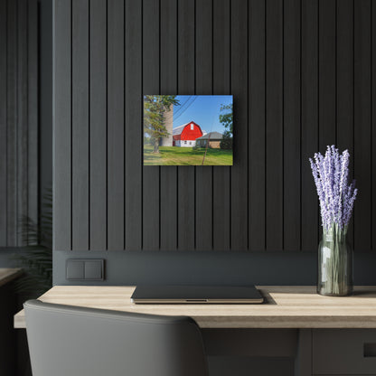 U R There Photography East Lake Road Red and Little Grey Rustic Farmhouse Acrylic Wall Print