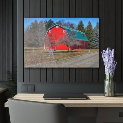 U R There Photography Campground Road Red Rustic Farmhouse Acrylic Wall Print
