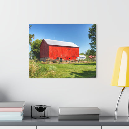 U R There Photography Harris Road Red Rustic Farmhouse Acrylic Wall Print