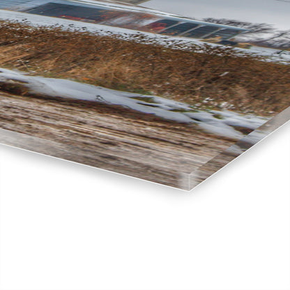 U R There Photography Noble Road Blue Cow Barn Rustic Farmhouse Acrylic Wall Print