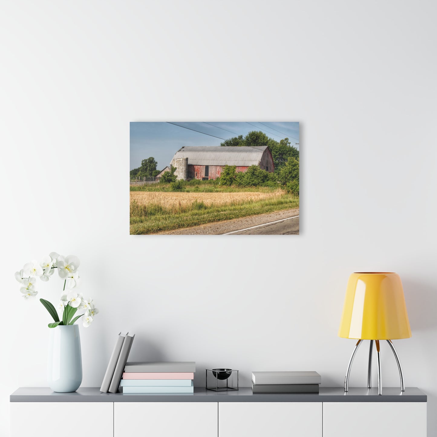 U R There Photography Dodge Road Old Red Rustic Farmhouse Acrylic Wall Print