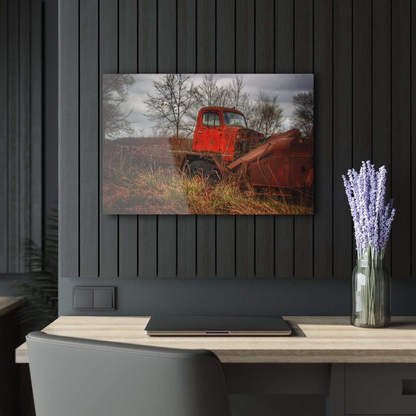 U R There Photography North Gates Road Rusted Red Rustic Farmhouse Acrylic Wall Print
