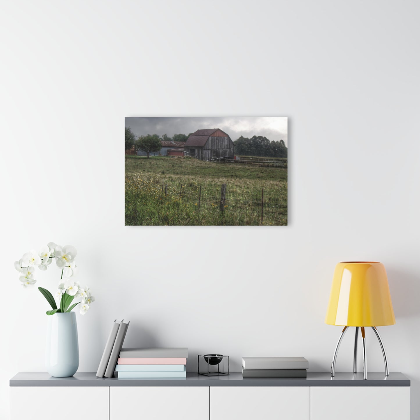 Barn Boutique Modern Farmhouse Acrylic Wall Print| Newark Road Tilted Grey