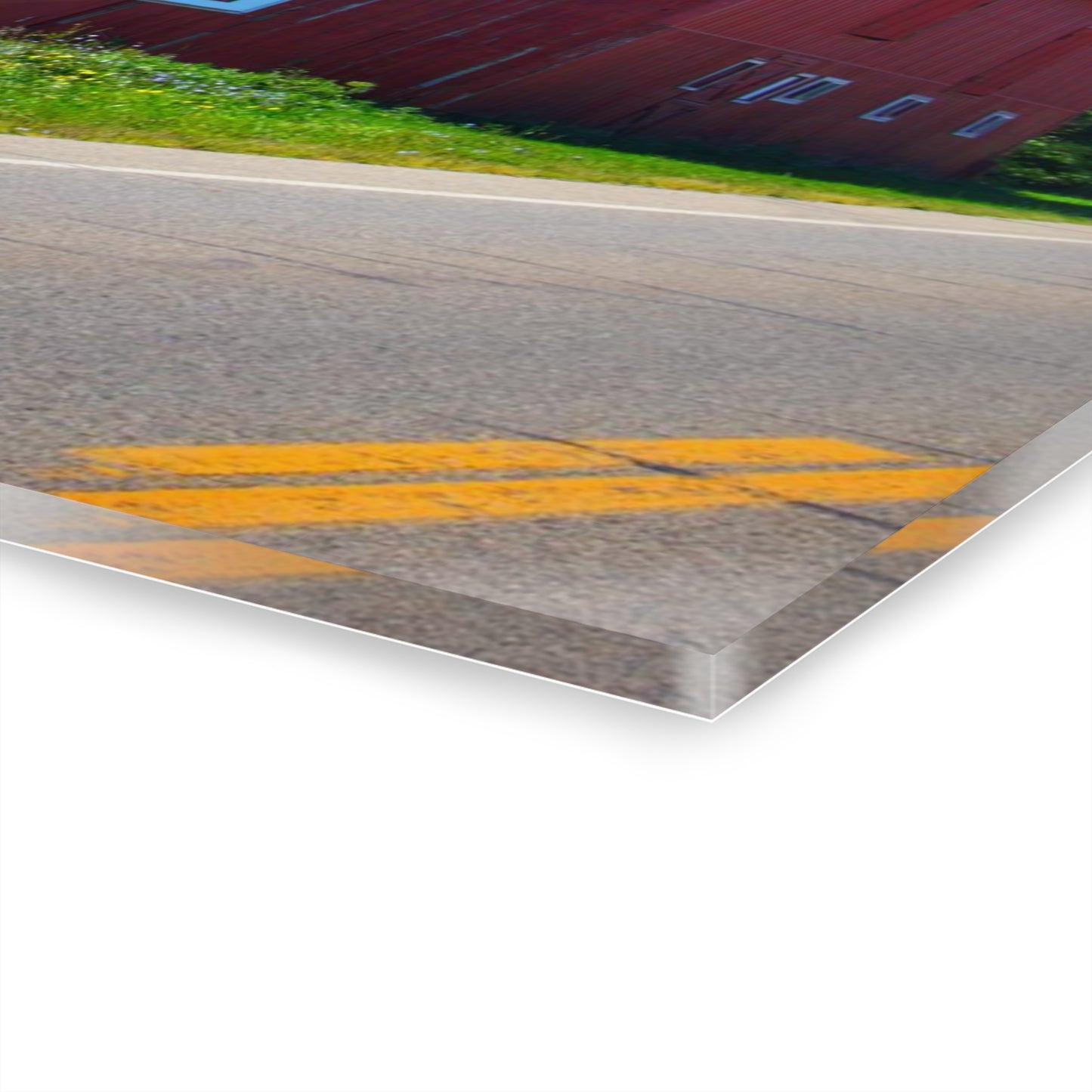 U R There Photography Dryden Road Red Rustic Farmhouse Acrylic Wall Print