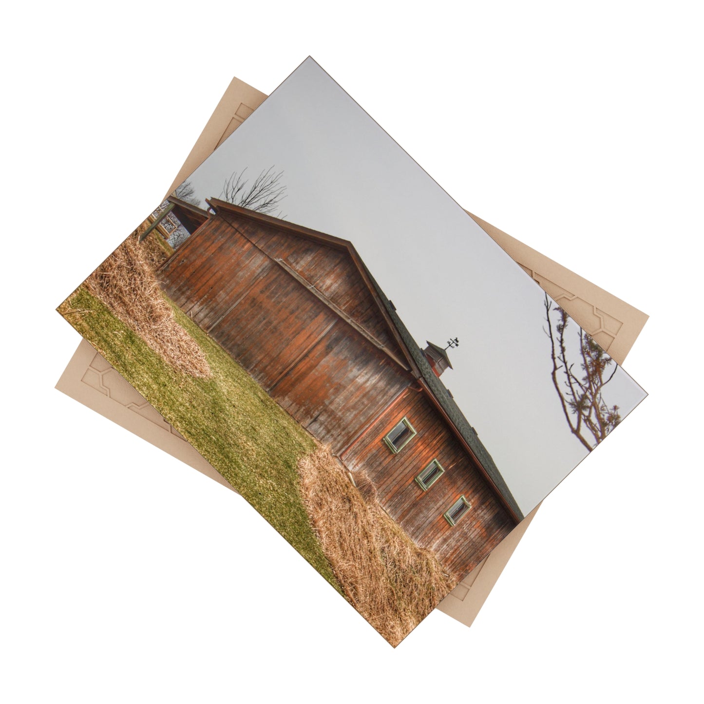 U R There Photography Blood Road Rusted Rustic Farmhouse Decorative Ceramic Tile