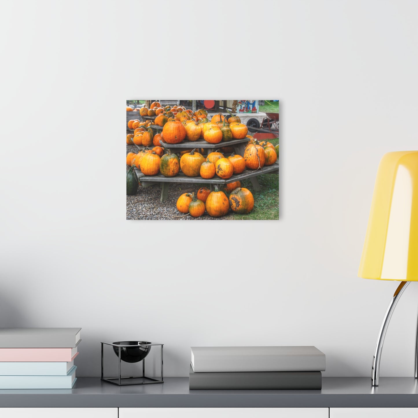 U R There Photography Tabletop Pumpkins Rustic Farmhouse Acrylic Wall Print
