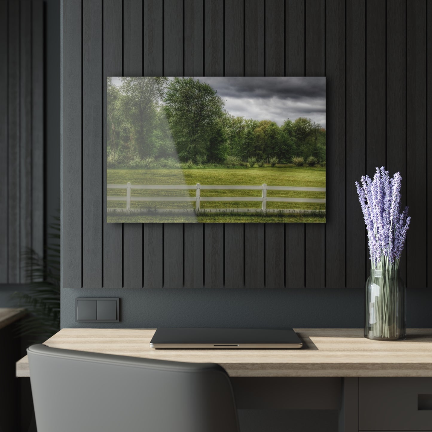 U R There Photography Beyond the White Fence Rustic Farmhouse Acrylic Wall Print