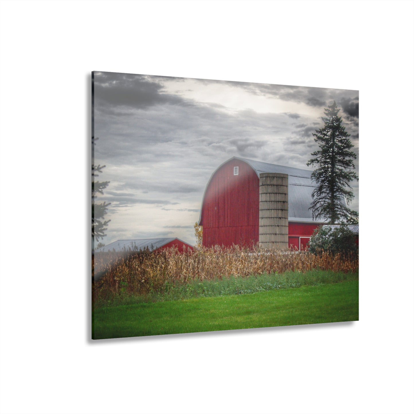 U R There Photography Haines Roadside Red and Silo Rustic Farmhouse Acrylic Wall Print