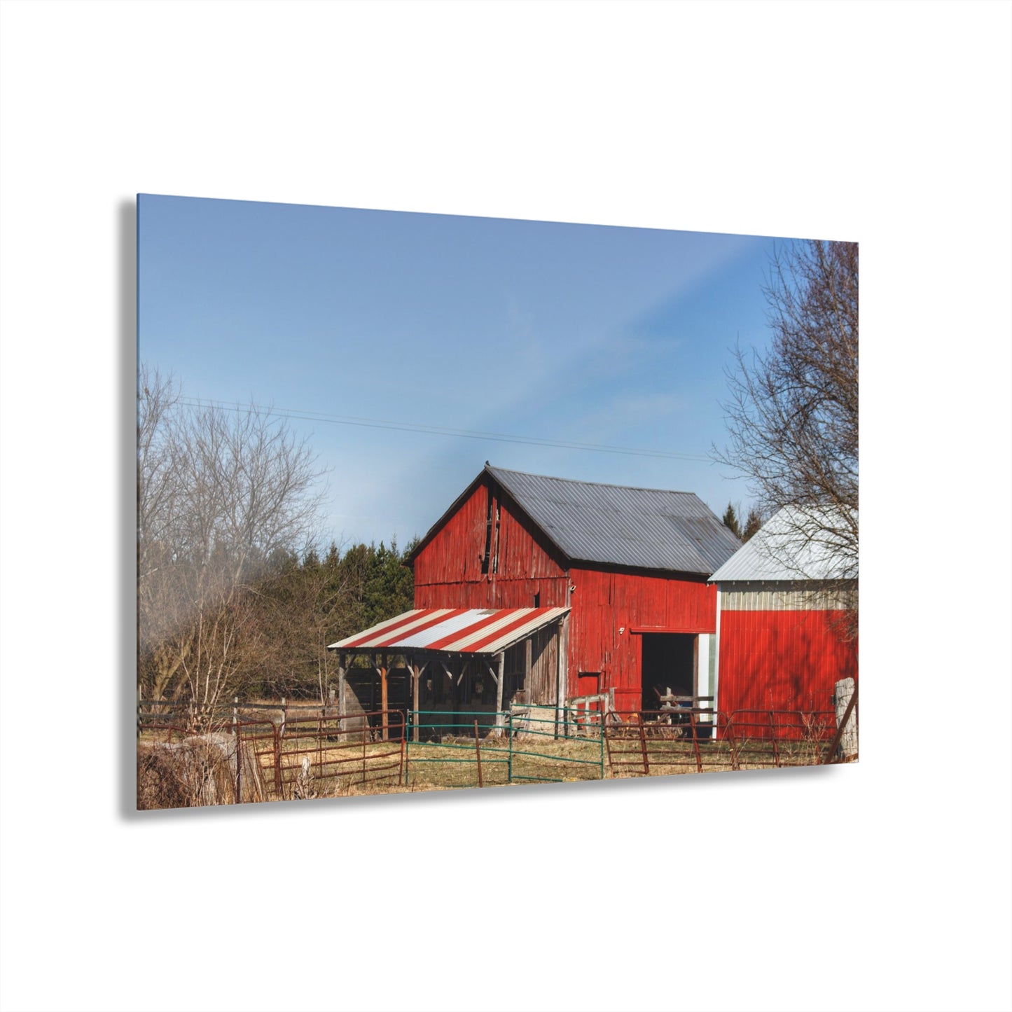 U R There Photography Cass City Carousel Red Rustic Farmhouse Acrylic Wall Print