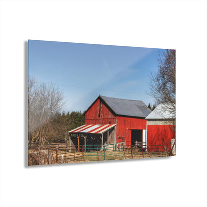 U R There Photography Cass City Carousel Red Rustic Farmhouse Acrylic Wall Print