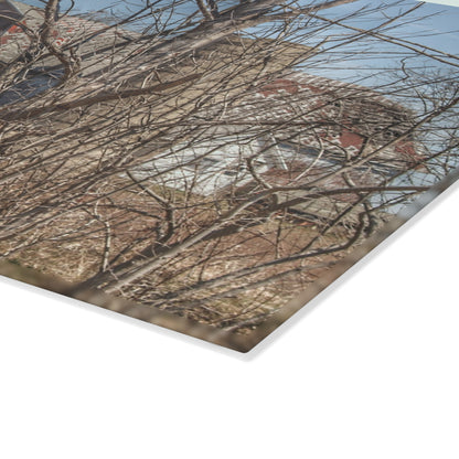 U R There Photography Hill Road Hidden Grey I Rustic Farmhouse Tempered-Glass Cutting Board