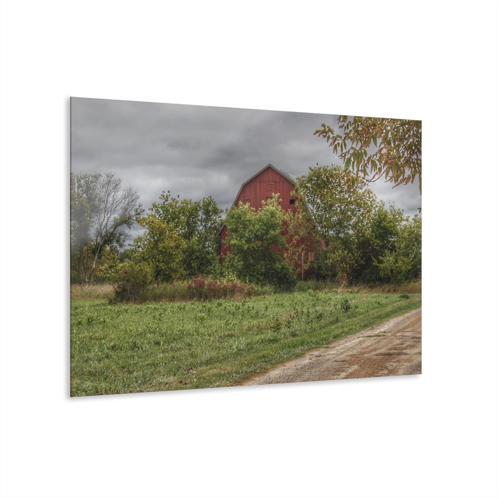 Bristol Road Hidden Red Rustic Farmhouse Acrylic Wall Print