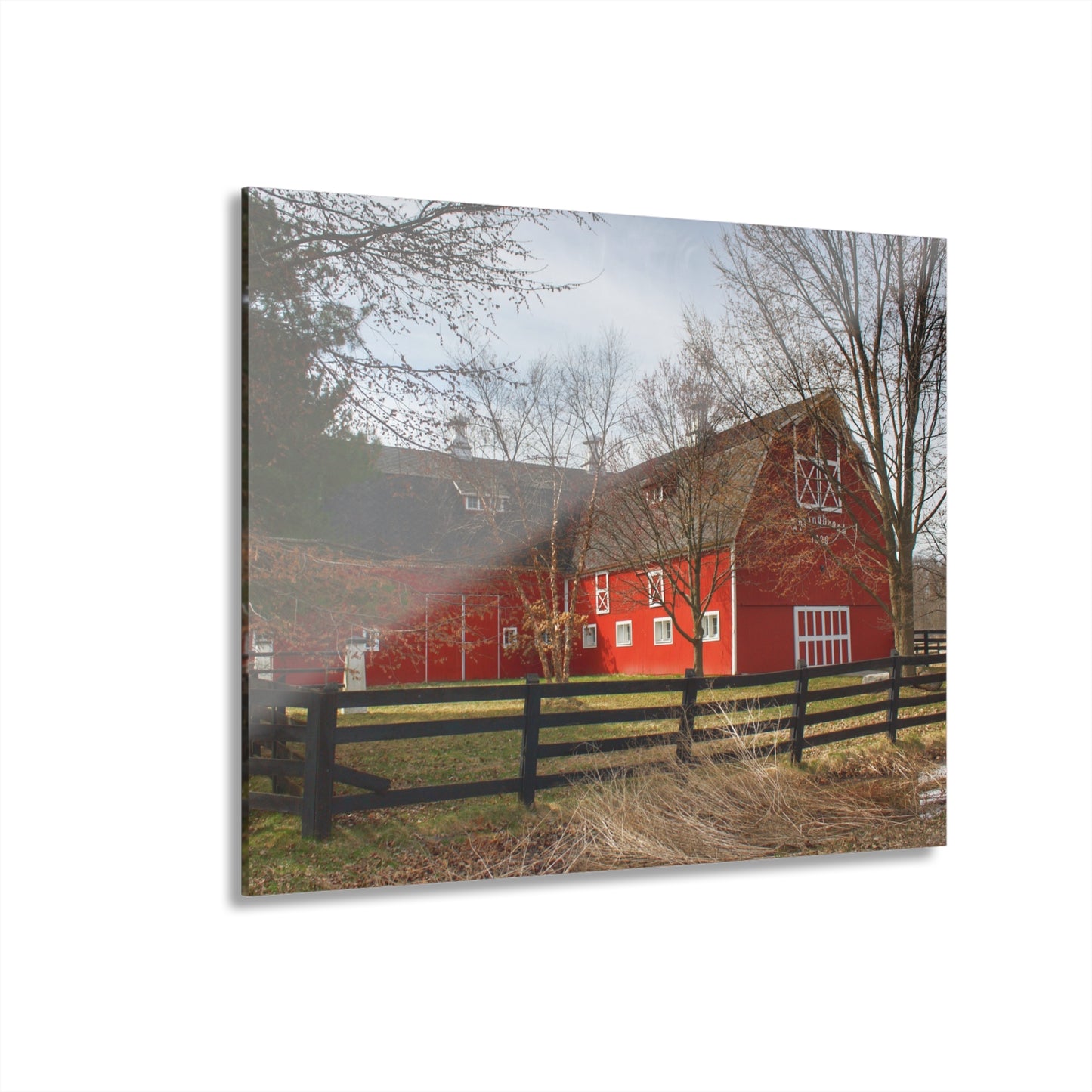 U R There Photography Thornville Road Red Rustic Farmhouse Acrylic Wall Print