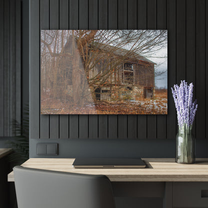 U R There Photography Norway Lake Hidden Grey II Rustic Farmhouse Acrylic Wall Print