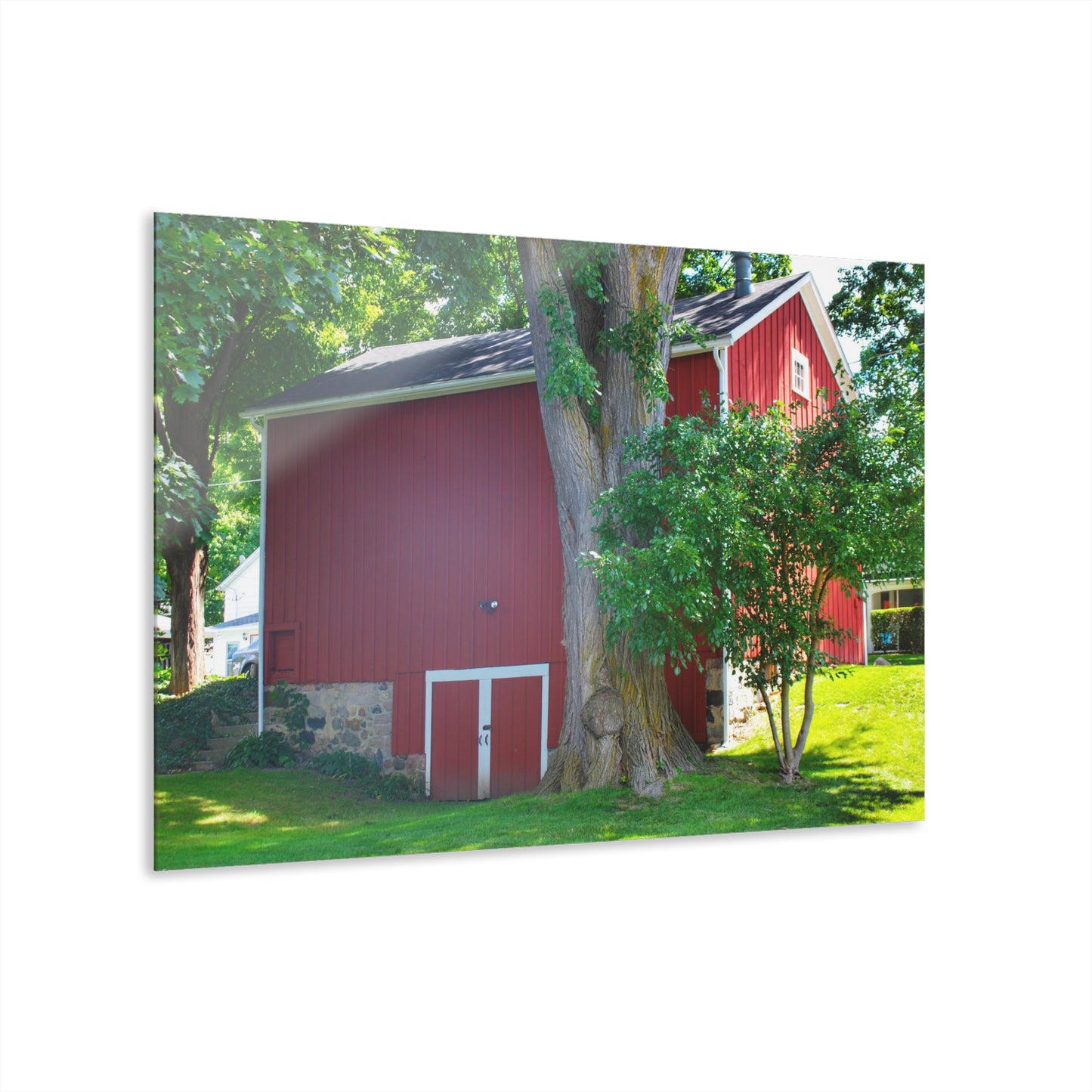 U R There Photography Court Street City Red Rustic Farmhouse Acrylic Wall Print