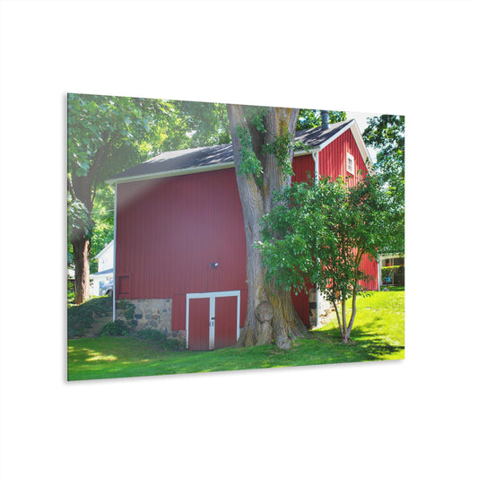 U R There Photography Court Street City Red Rustic Farmhouse Acrylic Wall Print