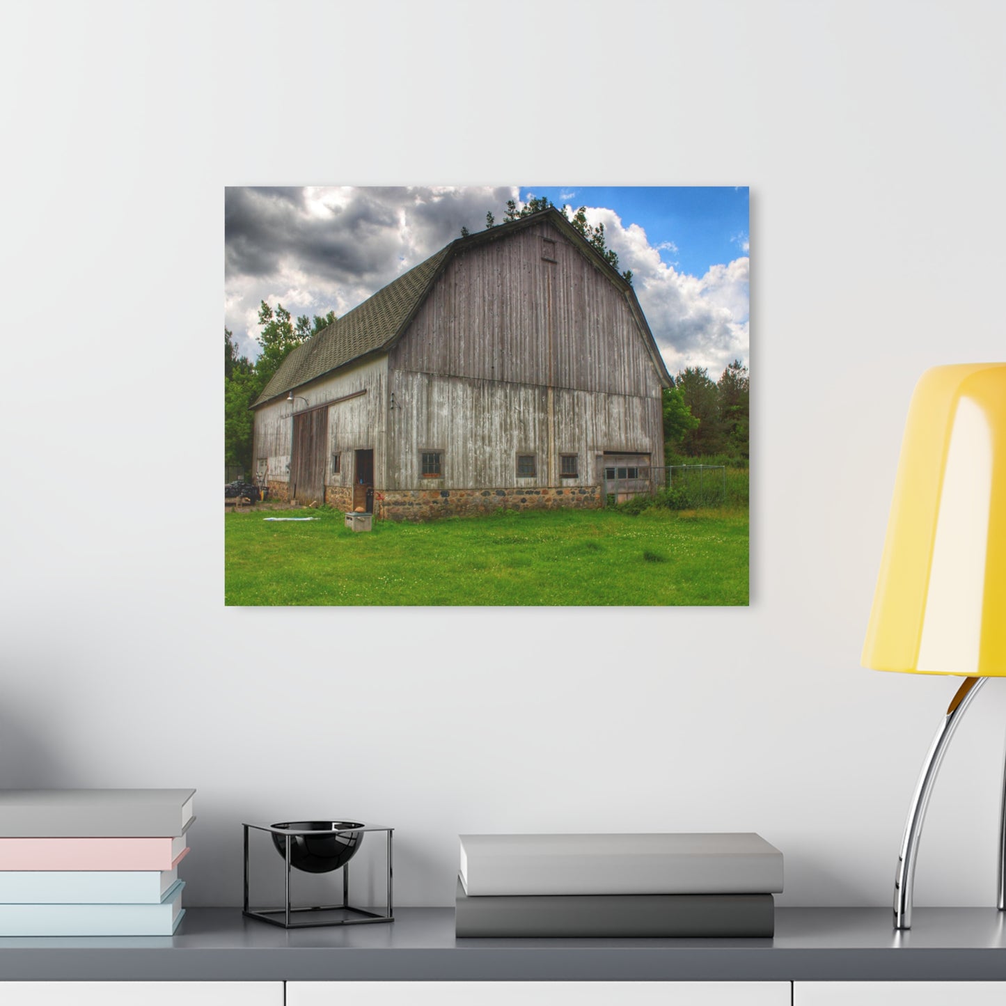 U R There Photography Fieldstone Grey Rustic Farmhouse Acrylic Wall Print
