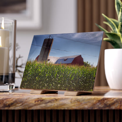 U R There Photography Above the Corn on Tuscola Road Rustic Farmhouse Decorative Ceramic Tile