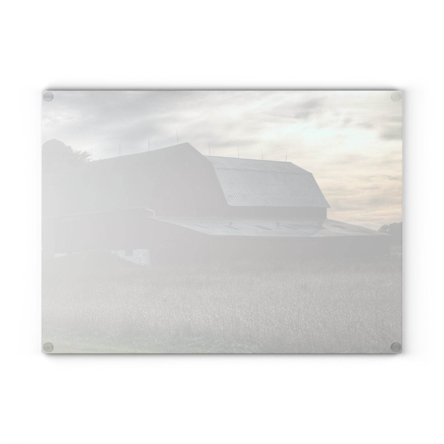 U R There Photography Brown City Red I Rustic Farmhouse Tempered-Glass Cutting Board