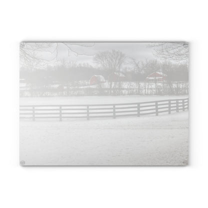 U R There Photography Barns of Barber Road II Rustic Farmhouse Tempered-Glass Cutting Board