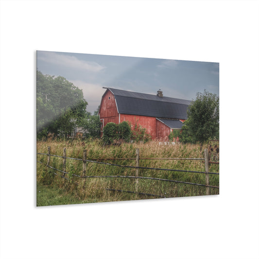 U R There Photography Snook Road Red Rustic Farmhouse Acrylic Wall Print