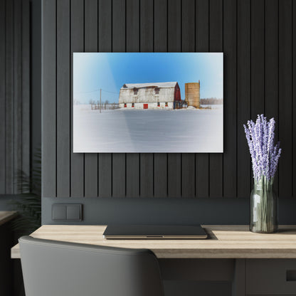 U R There Photography Bay City - Forestville Block Red Rustic Farmhouse Acrylic Wall Print