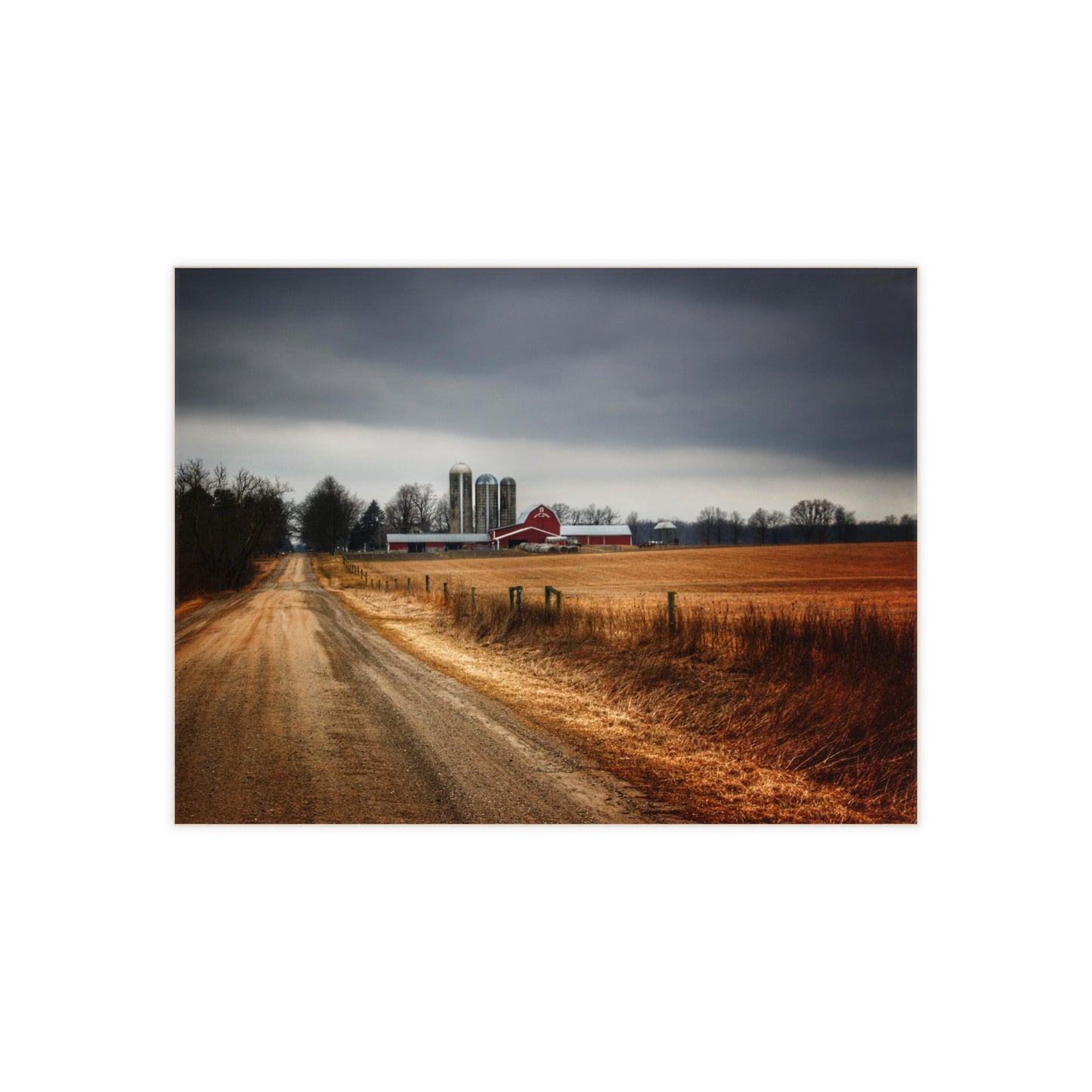 U R There Photography Across the Field on Daley Road Rustic Farmhouse Decorative Ceramic Tile