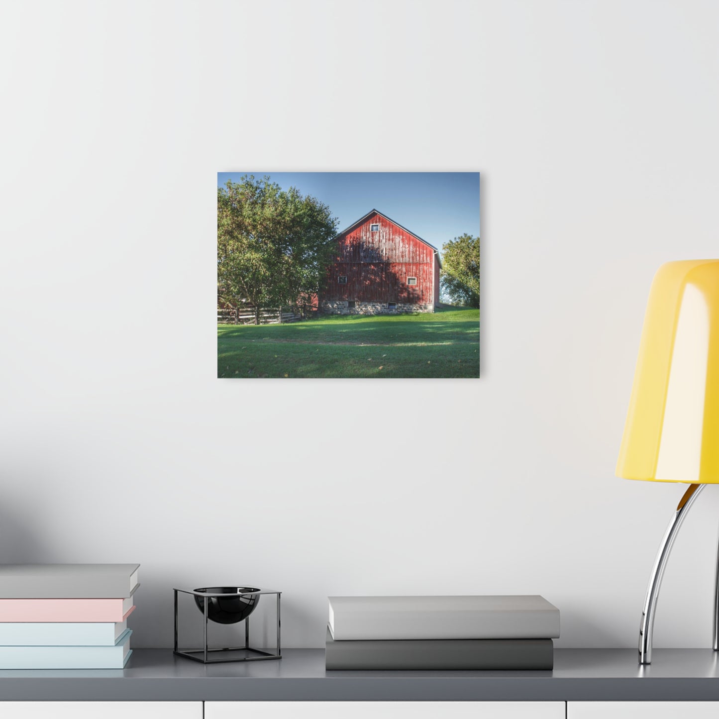 Barn Boutique Modern Farmhouse Acrylic Wall Print| Five Lakes Red III