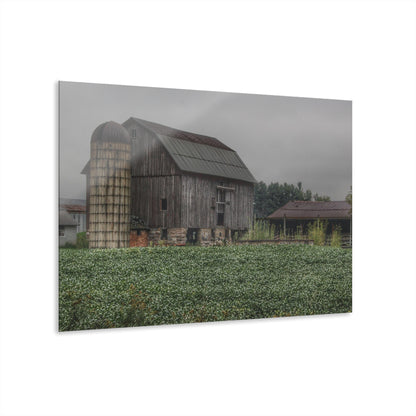 U R There Photography East Millington Road Grey and Stable Rustic Farmhouse Acrylic Wall Print