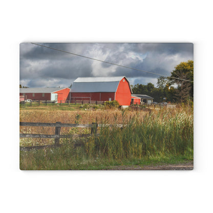 U R There Photography Beyond the Fence on Richfield Road Rustic Farmhouse Tempered-Glass Cutting Board