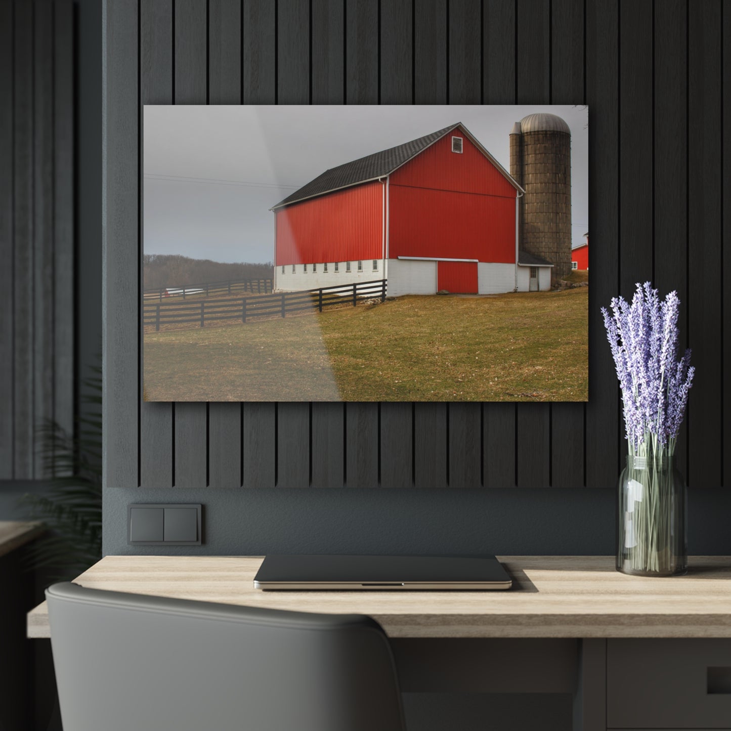 U R There Photography Brocker Road Red I Rustic Farmhouse Acrylic Wall Print