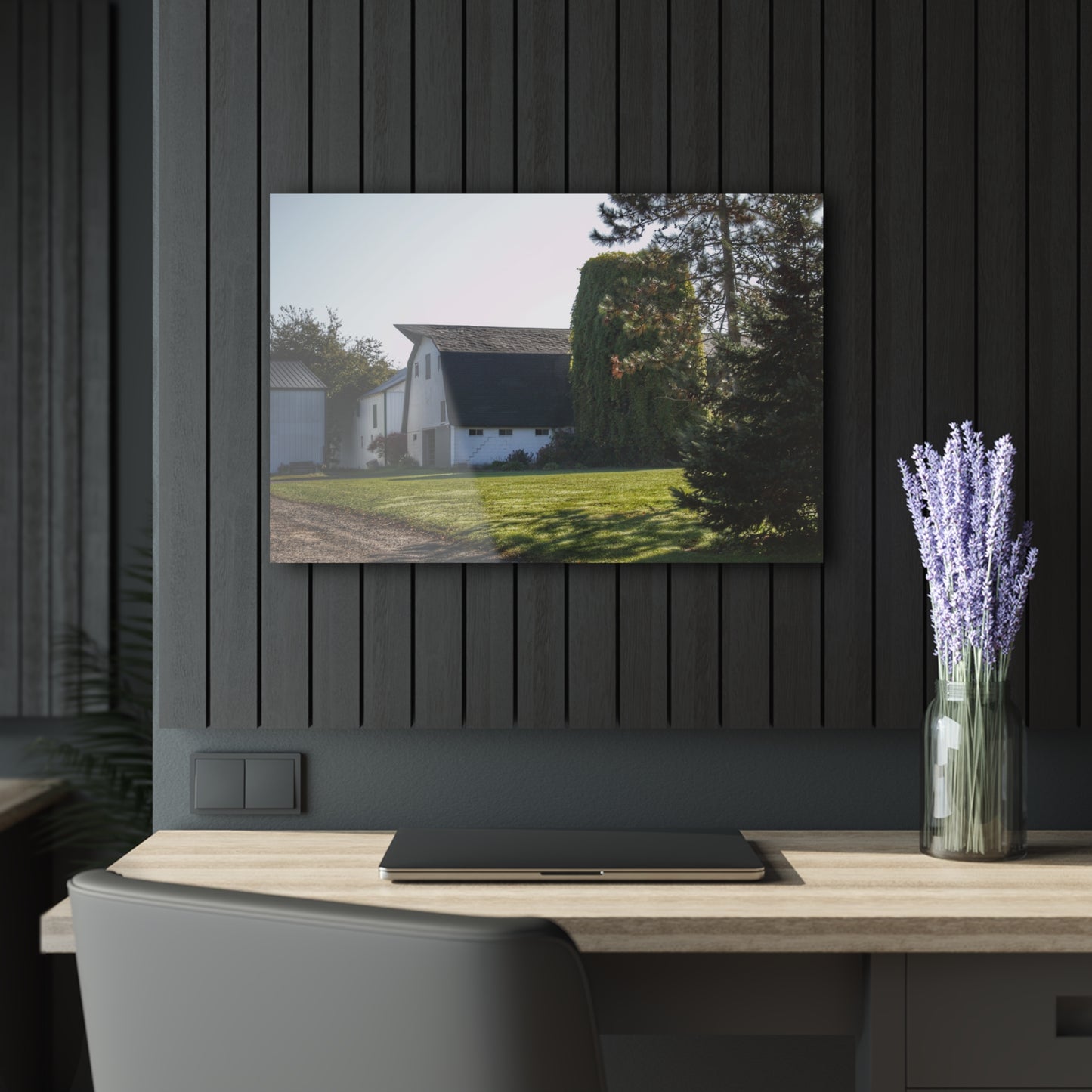 U R There Photography Five Lakes Road White Rustic Farmhouse Acrylic Wall Print