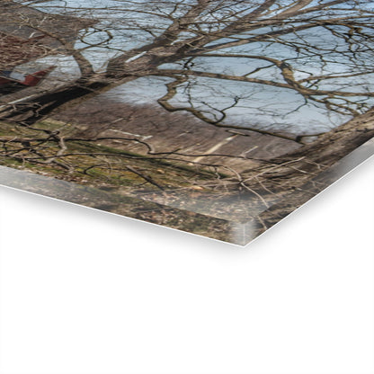 U R There Photography Hill Road Red Rustic Farmhouse Acrylic Wall Print