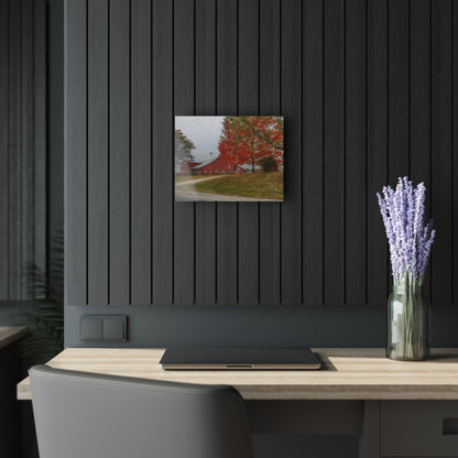 U R There Photography Goodrich Baldwin Road Reds II Rustic Farmhouse Acrylic Wall Print