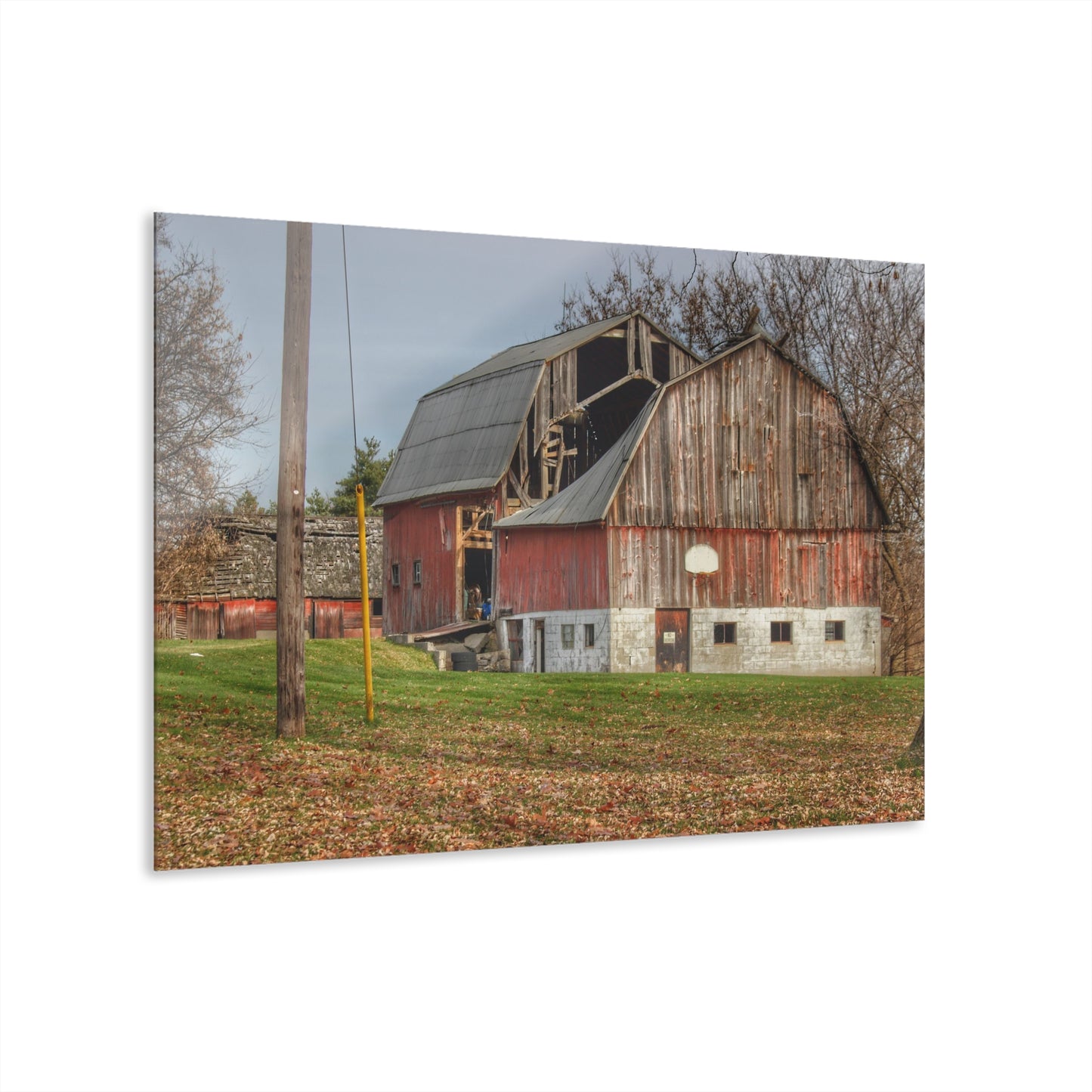 U R There Photography Crawford Road Old Red Rustic Farmhouse Acrylic Wall Print