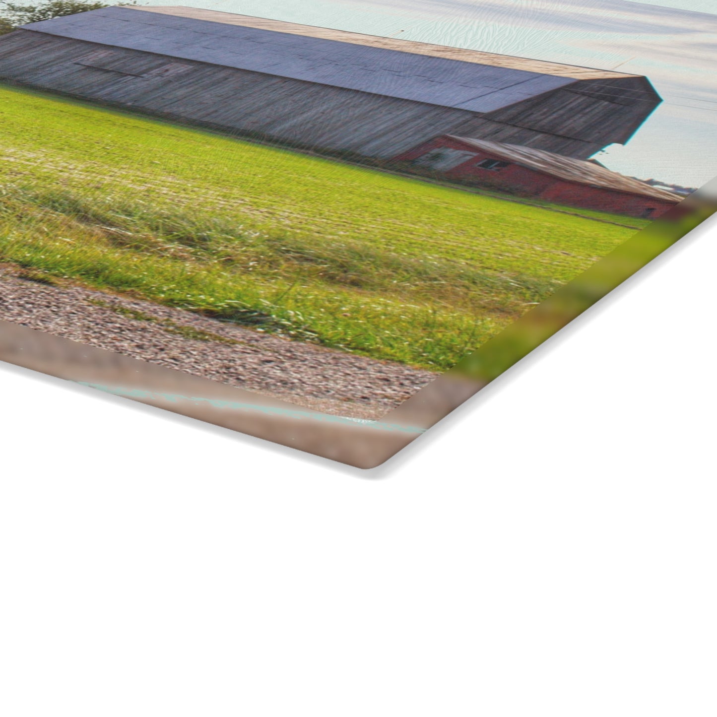 U R There Photography North Gera Road Red Rustic Farmhouse Tempered-Glass Cutting Board