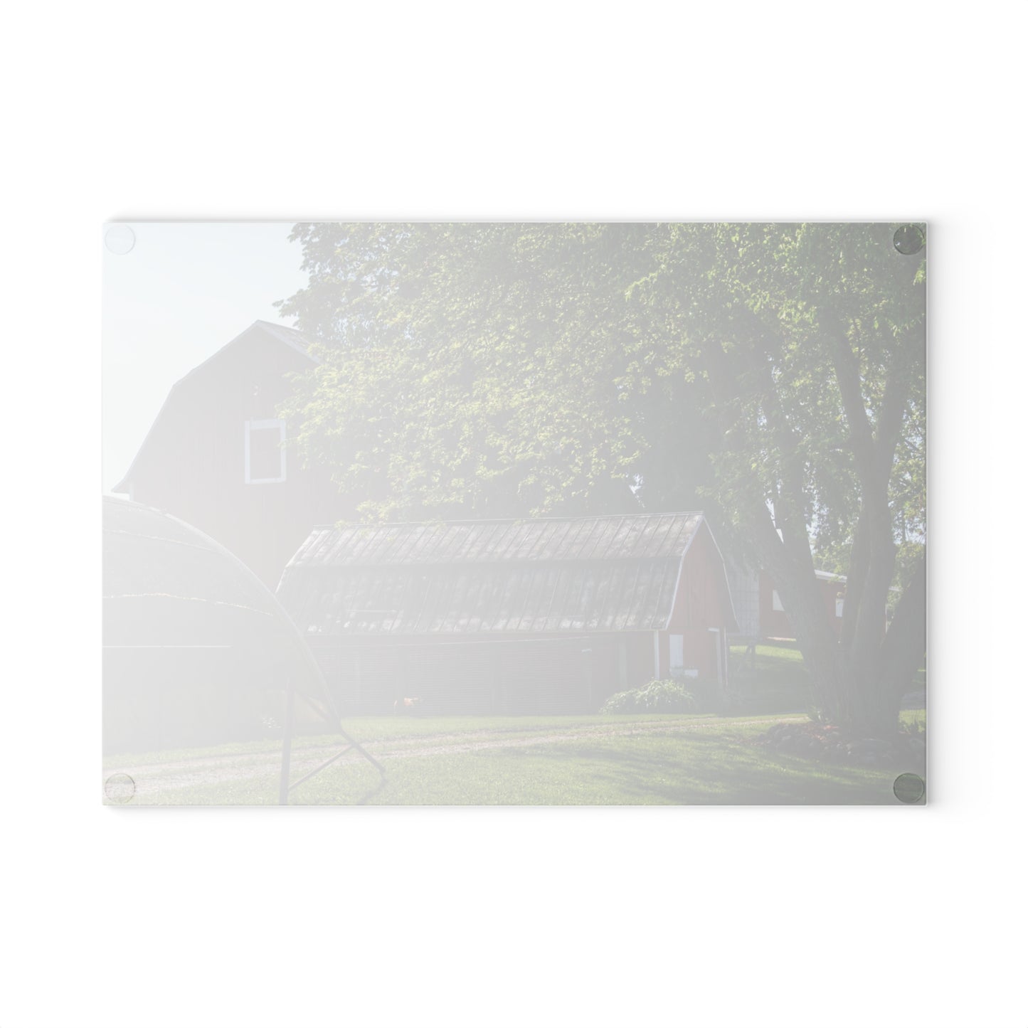 U R There Photography Hidden Reds Rustic Farmhouse Tempered-Glass Cutting Board