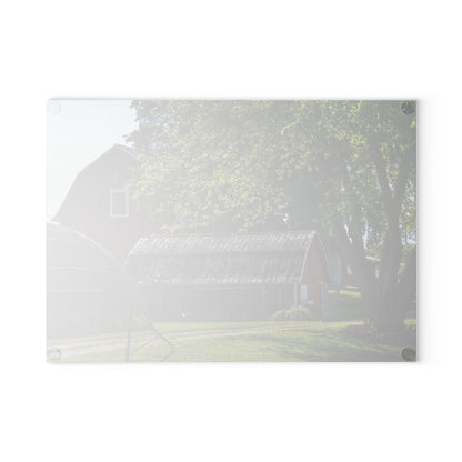 U R There Photography Hidden Reds Rustic Farmhouse Tempered-Glass Cutting Board
