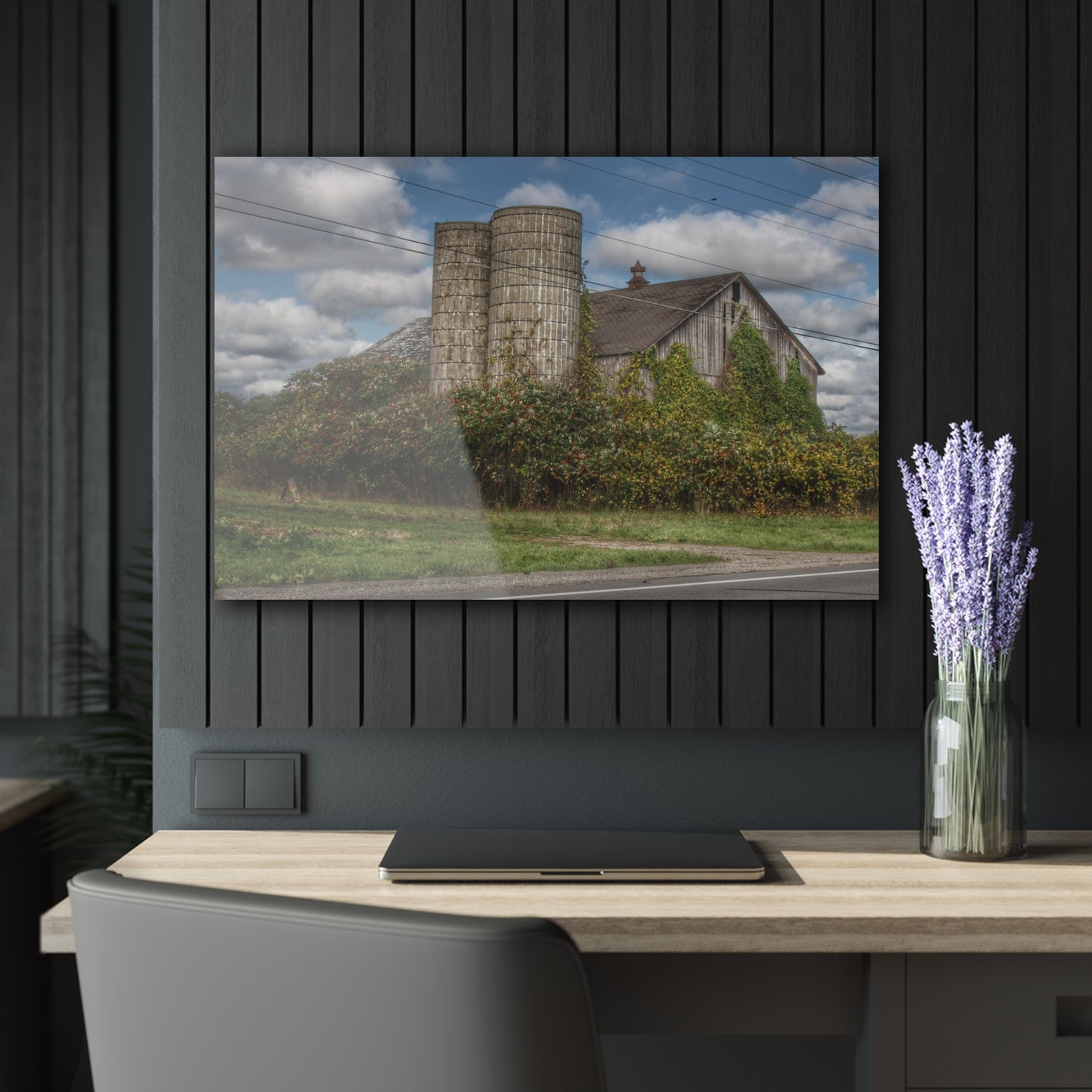 U R There Photography Metamora M-24 Grey II Rustic Farmhouse Acrylic Wall Print