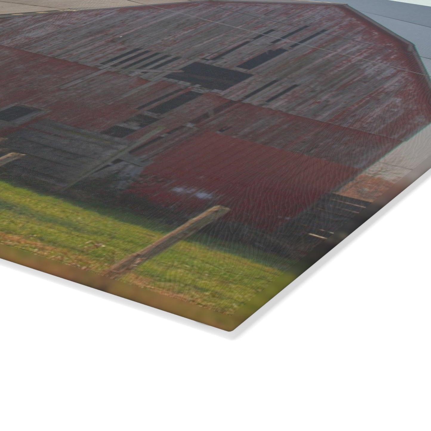 Barn Boutique Rustic Tempered-Glass Cutting Board| Dodge Road Old Red II