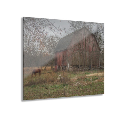 U R There Photography Blair Road Barn and Horse Rustic Farmhouse Acrylic Wall Print