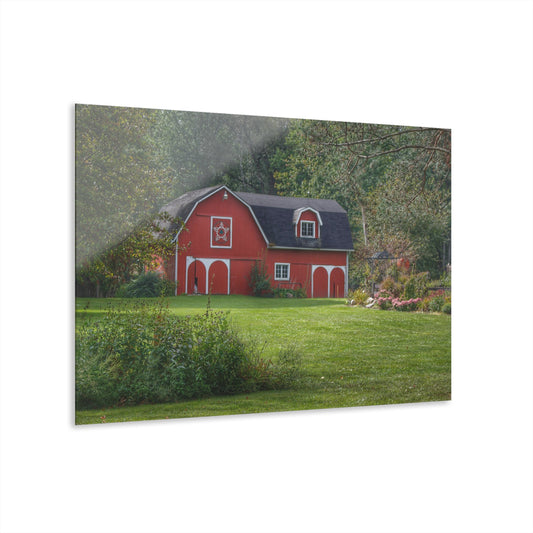 U R There Photography Charming Red Rustic Farmhouse Acrylic Wall Print
